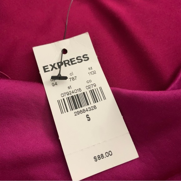 NWT! Express- Satin Cowl Neck Midi Dress-Magenta/Berry. Size Small. GORGEOUS! - Picture 11 of 16